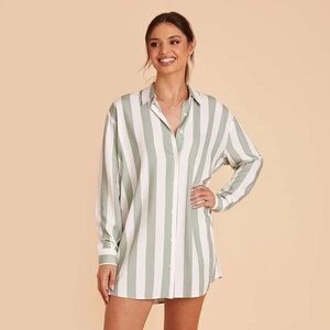 NWT Birdy Grey Sage Striped Eddie Sleepshirt